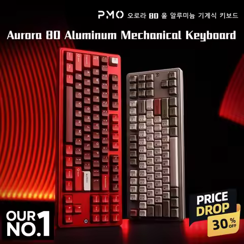 PMO Aurora80 Mechanical Keyboard Wireless Tri-mode Gasket/TOP Hot-Swap RGB Custom Aluminum Office Ga
