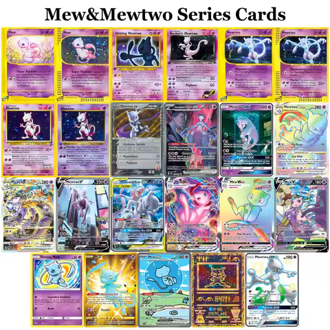 PROXY 23Pcs PKM Mew&Mewtwo Series Cards Fusion Strike/Pokémon-GO/Destined Rivals/Paldean Fates High-