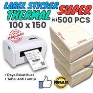 SUPER 100x150 isi 500 PCS A6 Kertas Sticker Label Barcode Thermal 100 x 150 mm Termal Label Stiker 1