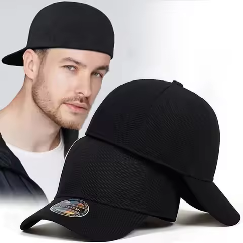 High Quality Baseball Cap Man Fitted Closed Full Cap Mesh Cap Outdoor Breathable Sports Cotton Sun M