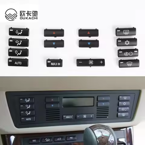 14pcs A/C Climate Control Button Car Cover For BMW X5 E53 Air Conditioning Switch Button BMW 5 Serie