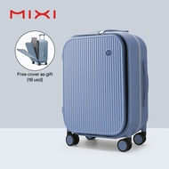 Mixi Front Opening Aluminum Frame Luggage Fashion Stripe Style Suitcase 18 Inches Business Boarding