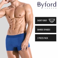 Byford (2 Pcs) Seluar Dalam Lelaki | Byford Bamboo Spandex Shorty Brief Underwear - BUD5261S