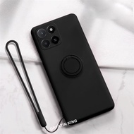 For Honor X5b GFY-LX2/X5b Plus GFY-LX2P Case Soft TPU Black Metal Magnetic Phone Holder Protective C