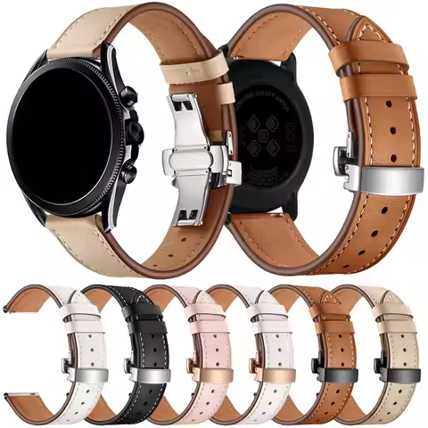 22mm Butterfly Buckle Leather Strap For Fossil GEN 6 44mm Watch Band For Fossil GEN 5 5E 44mm GEN5 L