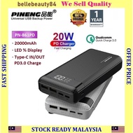 Pineng Powerbank PN-861PD 20000mAh Type-C PD+QC 20W 20000mAh Quick Charge 3.0 PN861PD Fast Charge Po