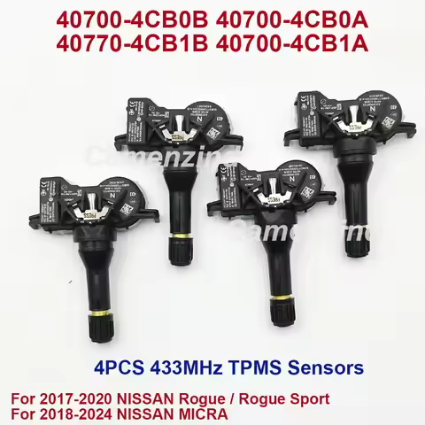 4PCS 433MHz TPMS Tire Pressure Sensor 40700-4CB0B 407004CB0B 40700-4CB0A 40770-4CB1B For 2017-2024 N