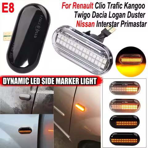 Dynamic LED Side Marker Turn Signal Light Indicator Sequential Flashing For Renault Clio 1 2 KANGOO 