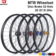 Bolany MTB Bike Wheelset 26/27.5/29er Clincher Quick Release 32H Hub Bicycle  Disc Brake Wheels Tubeless Ready Rim Cycli