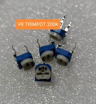 10BUAH Trimpot 200K OHM ( 204 ) Trimpot Trimmer 200K OHM 204 Variable Vertical Vr Blue