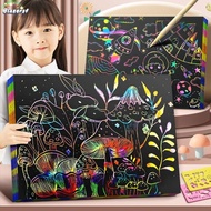 BLAZERSDR 10PCS Scratch Paper, 4K/8K/16K/32K DIY Night Scene Scratch Painting Toys, Simple Multi-fun