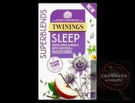 重磅 麥田圈專案進口 TWININGS英國版 SLEEP 助眠茶 香草蘋果百香果花茶  20入獨立包