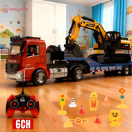 Babycolor Mainan Mobil Remote Control Set Mainan Trailer Besar RC 6 Channel Truk Trailer & 6 Channel