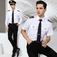 Air Uniform Male White Shirt Clothes Pilot Bar