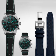 20mm 21mm Fabrik Nilon Kulit Gelang Jam untuk IWC Pilot Little Prince/Mercedes AMG Petronas F1 Mark 