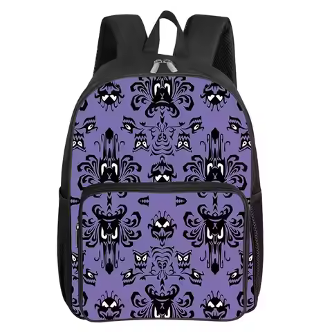 Bat Pattern Square Front Pocket Backpack Zipper Large Capacity for Boys Girls Best Gift 3D Cartoon C