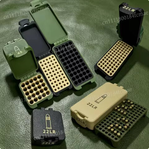 .22LR Ammo Storage Case 50 / 100 Rounds, Essential Accessory for Shooting Training，Mini Ammo Storage