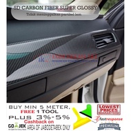 CARBON STICKER CARBON STICKER 5D 6D BLACK FIBER GLOSSY NEW PREMIUM QUALITY