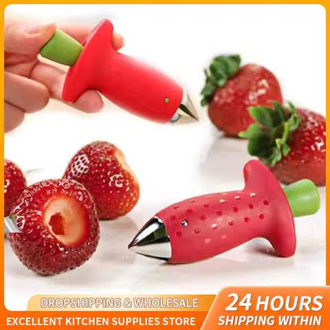 Strawberry Slicer Cutter Strawberry Corer Strawberry Huller Fruit Leaf Stem Remover Salad Cake Tools