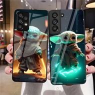 star wars Baby Yoda Tempered Glass Phone Case For Samsung Galaxy A10 A14 A16 A25 A35 A22 4G A32 A33 