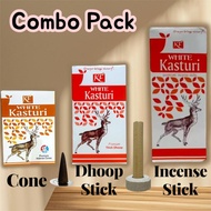 COMBO PACK - WHITE KASTURI INCENSE STICK / DHOOP STICK / INCENSE CONES
