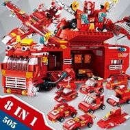 OTO Police Fire Truck 505 Pieces - 27 Models - OTO Police Assembling Toy Set, Assembling Fire Truck 