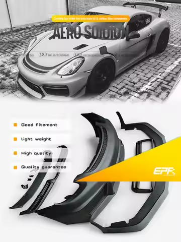 For Porsche 981 Cayman GT4 Style Front Bumper 3PCs (With Front Lip & Fog Light Cover) [Porsche 981 F