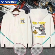 Victor Badminton uniform hoodie men women hooded long sleeved jacket training hoddie 2024 spring/winter keep warm badminton jersey fishing hoodie gymshark hoodie victor hoodie