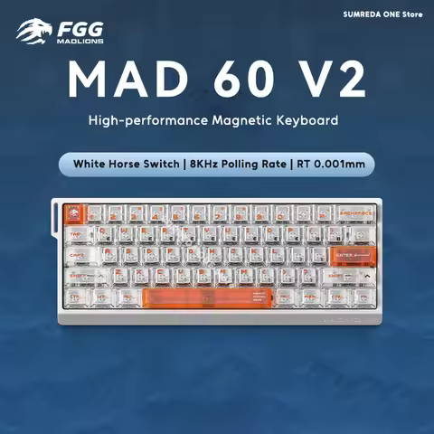 Madlions mad60 V2 Mad60he Mad68 V2 Mad68 HE Wired Magnetic Mechanical Keyboard RT 0.001mm 8K Polling