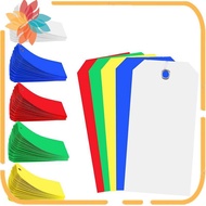 500 Pieces 4 3/4Inch X 2 3/8Inch Plastic Shipping Tags Colorful Blank Labeling Tags Waterproof Hang 