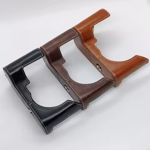 For Leica SL2 Case PU Leather Half Body Cover SL2 Camera Bag With Bottom Battery Opening