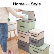 [SG Ready Stock] Open Lid Linen Fabric Storage Box | Foldable Storage box | Drawer Organizer | Wardrobe Organiser