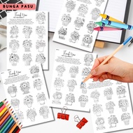 Bunga Pasu | Coloring Page | 50 pages 120gsm paper | 80gsm | A5 size