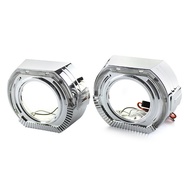 3 นิ้วสีดําเงิน Shrouds ฝาครอบ LED Angel Eyes สําหรับ Koito Q5 Hella Bixenon Hid โปรเจคเตอร์เลนส์เชล