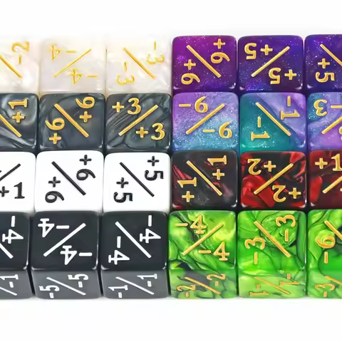 10pcs/set Six Sided Dice Set D6 Counters +1/+1 and -1/-1 Set for Math Teaching ,Kid Arithmetic Toys,