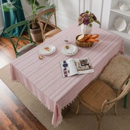 Japanese Style Table Cloth  Long Square Desk Dining Table Clothes with Tassel Study Table Mat Coffee