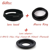 Pixco 35mm F/1.7 For 1 Micro 4/3 For Pentax Q Nex Fuji Fx Cc Tv Lens Lens Hood Macro Ring C Mount To Camera Adapter