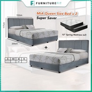 FurnitureFit 3IN1 BEDROOM SET_MIA COMBO QUEEN Divan Set / Set Bilik Moden /Bedroom Set Moden/Bedroom