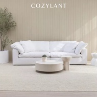 Cozylant Cloud Fabric Sofa / 3 Seater Sofa / Linen Cotton Natural Fabric / White Beige / Removable