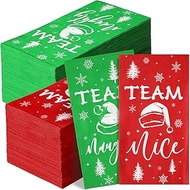 Jetec 200 Count Christmas Paper Napkins Disposable Guest Towel Christmas Decorative Hand Towel for B