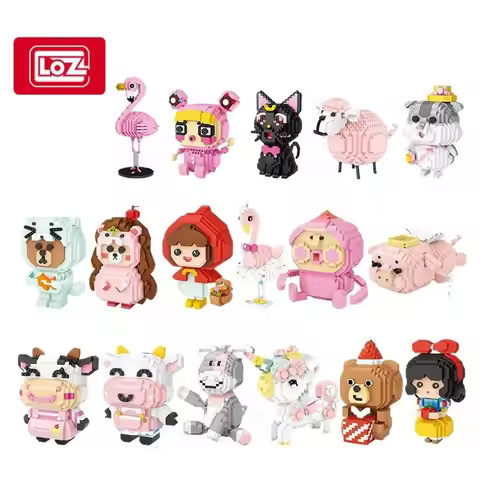 Classic LOZ Mini Blocks Cartoon Bear Cute Girl DIY Small Bricks Brinquedo Gifts Girls Christmas New 
