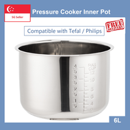 6L Food Grade Stainless Steel for Tefal/Philips Pressure Cooker / Compatible with Philips HD2137/HD2139/Tefal CY601