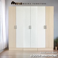 mesra-wardrobe /6x5 wardrobe / almari baju / muji colour / wadrobe 6door / wardrobe 2door / beech wh
