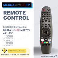 MEGRA LED TV Remote IRT8000 / MGT8000 MG Remote Control for MEGRA webOS Smart TV (T8000/T9000 Series