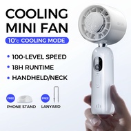 Cooling Effect Mini Fan  With 100 Gear Digital Display Small Electric Turbo Cooler For Camping Handy