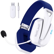 Wireless Gaming Headset for PS5, PS4, PC, Mac, Switch, Bluetooth Over-Ear Headphones with Detachable