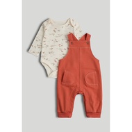 Mothercare Orange Dungarees and Bodysuit Outfit