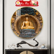 Tranh Tráng Gương Pha Lê Tròn CHÂN THIỆN MỸ Tranh Phật Treo Tường Phật Thích Ca TG-T1-1101