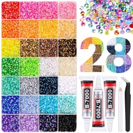 36,000 Resin Rhinestones with Tweezers for Decoration, Multicolor 3mm Crystal Comes with 3 Bottles 1