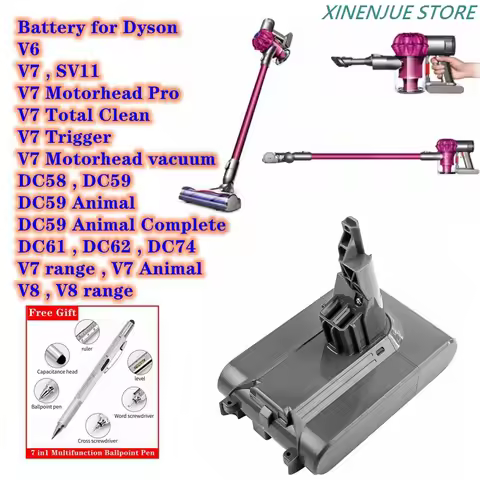 Cameron Sino Vacuum Battery 21.6V/2000mAh/2500mAh 968670-02,03 for Dyson SV11,V7, Motorhead Pro, Tot